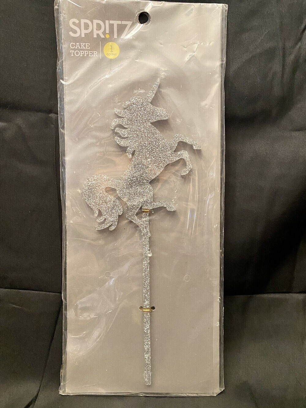 NEW Cake Topper Silver Glitter Unicorn 10” Birthday